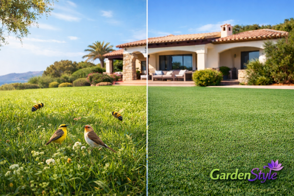 Giardino sintetico vs naturale